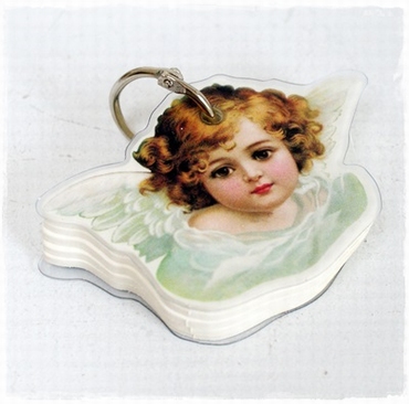 Sleutelhanger notietieboekje Angel 7×5 cm.