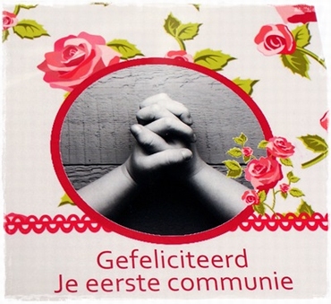 Kaart “je eerste communie” rozen