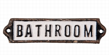 Bathroom, van gietijzer, 15 x 3 cm.