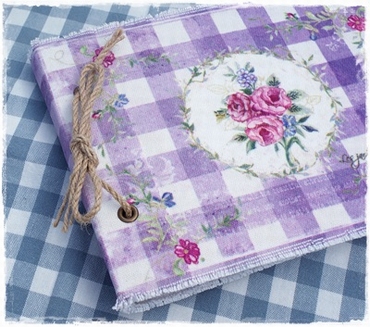 Romantische dagboek, harde kaft., roze rozen , lila ruit