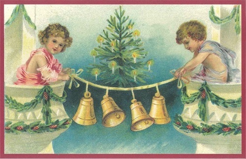 Victoriaanse Postcard, Angels With Bells