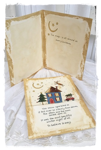Supermooie dubbele kaart “The Magic is alle around us. Merry Christmas ”13,5 x 17,5 cm. plus enveloppe