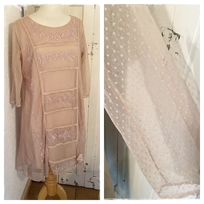 Collectie JDL, Prachtige Romantische Jurk Tea Rose, Maat XL (sale!)