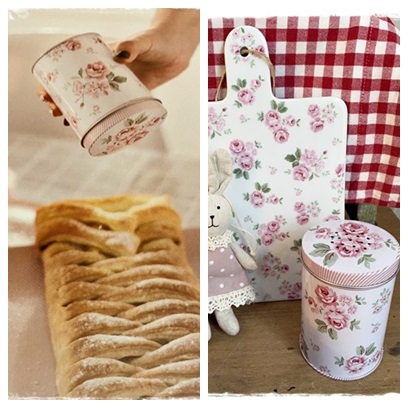 Strooibusje met lieve roze roosjes, shabby chic