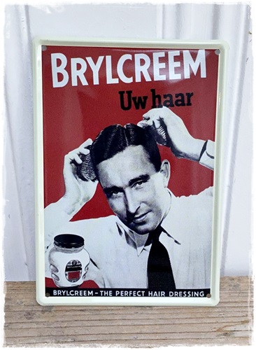 Nostalgisch reklamekaart metaal, Brylcreem (15 x 10 cm.)