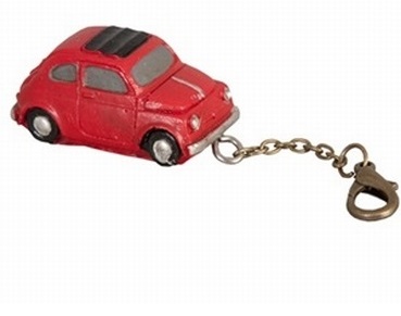 Sleutelhanger fiat 500 rood.