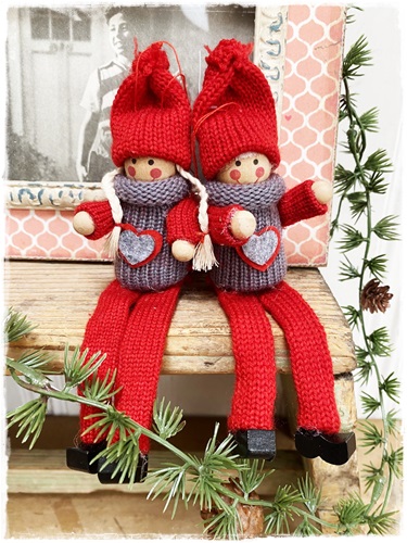 Dean en Hannah, 2 schattige lieve zweedse popjes, 16 cm. groot.(set)