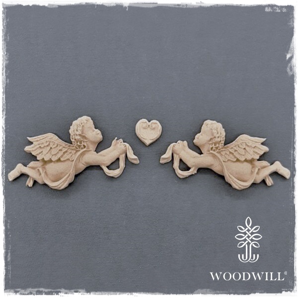 Woodwill Little Angel Set Ornament Hout