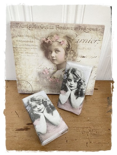 Pakje met 10 tissues , 4 laags , afbeelding vintage girl