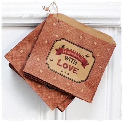 lief formaat kraftzakje, Handmate with love, 11 x 9,5