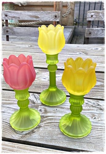 Lief sfeerlichtje tulp van 17 cm. hoog in de kleur geel