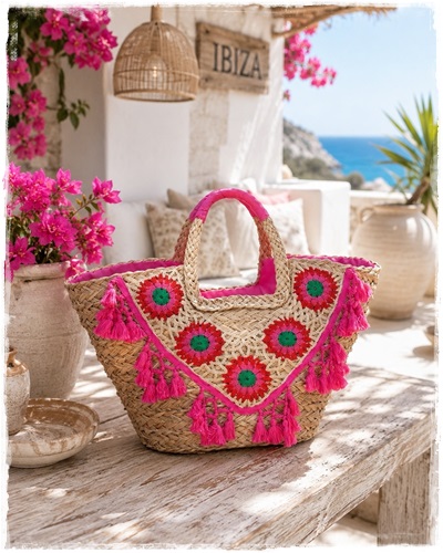 Geweldige leuke Mand/strandtas Ibiza. 51 cm x 30 cm x 19 cm (B x H x D)