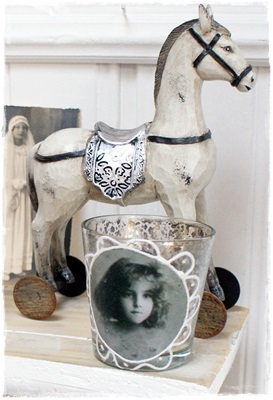 Schattig sfeerlicht afbeelding vintage girl armeluiszilver 8 x 8 x 8 cm