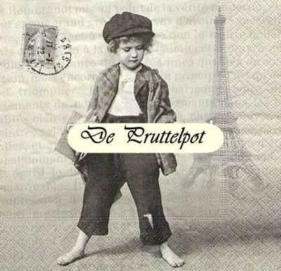 Pakje van 20 vintage servetten, 33 x 33 cm. krantenjongen