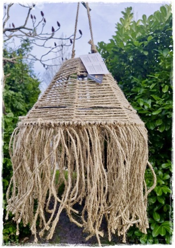 Solar LED Hanglamp Ibizastijl. 36 x 36 x 22 cm.h.