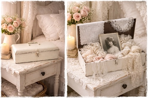 Mooie brocante kist van metaal om te vullen, of mee te decoreren 51 cm. br x23 cm. diep en 13 cm. hoog.