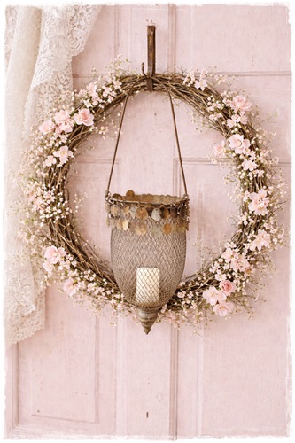 Roest hanglantaarn met belletjes, hengsel 28 / 43,5 cm hoog