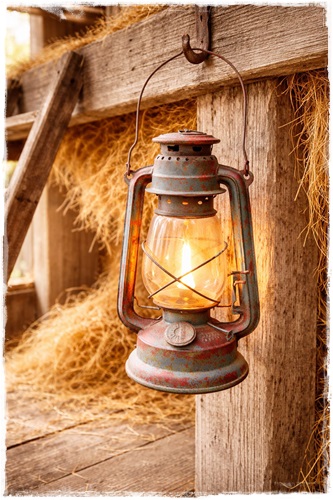 Fantastische oude / antieke mooie frans blauw/roodbruin sleetse stormlantaarn. Hij is helemaal in tact. De stormlantaarn is 30-35 cm. groot (zonder het ophanghengsel gemeten..