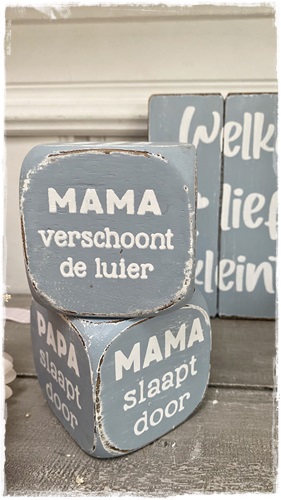 woodart dobbelsteen blauw b