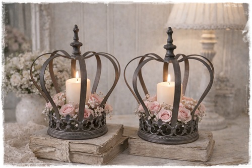 Mooie kroon aan de onderzijde opengewerkt met mooie vormpjes 23 cm. hoog