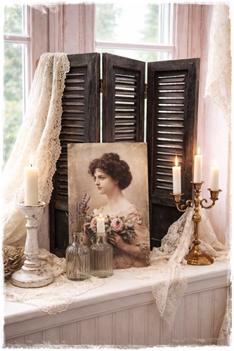 SALE! Brocante 3-luik van hout, kleur oud zwart, 70 cm h x 61 cm.br