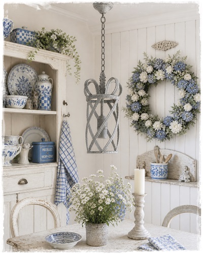 Brocante hanglamp in een heel oude look, grijskleur, stevig ijzer, handgemaakt.
