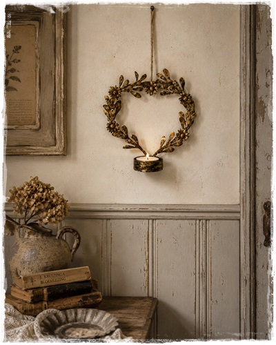 Sfeerlicht hart metaal oude look antiek goud/brons kleur 15×4,5x13cm aan touwtje
