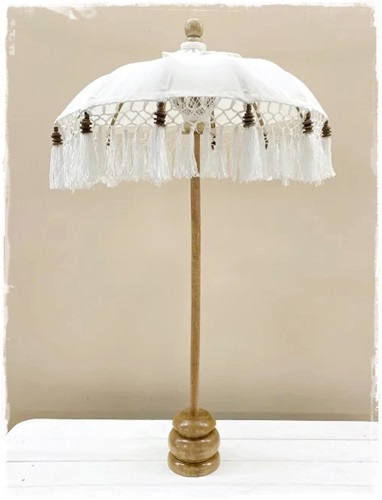 tafelparasol creme en wit m