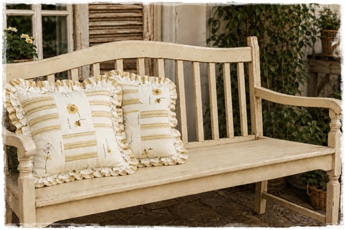 Hele leuke kussenhoes, oude collectie Clayre en eef, 40 x 40 cm. plus roezelranden